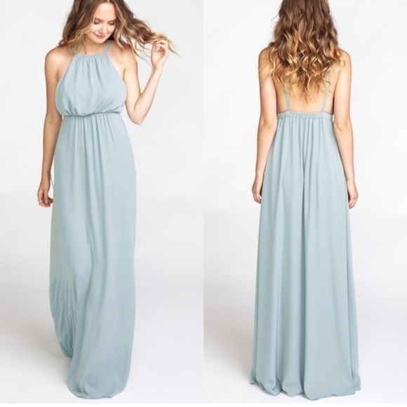 NWT SMYM Amanda Maxi Dress in Sliver Sage Crisp - Picture 1 of 9